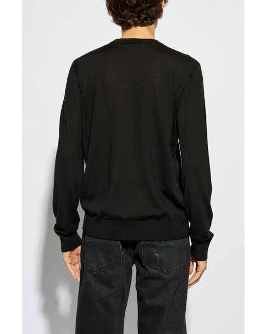 Versace Black Sweater With Logo for men