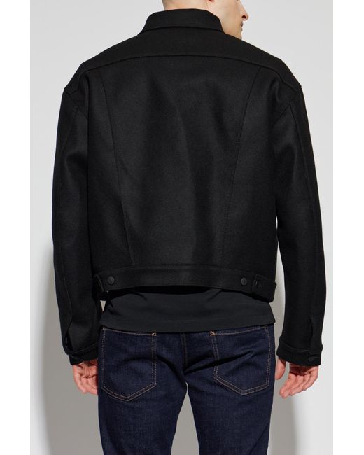 DSquared² Black Wool Jacket With 'Vintage' Effect for men