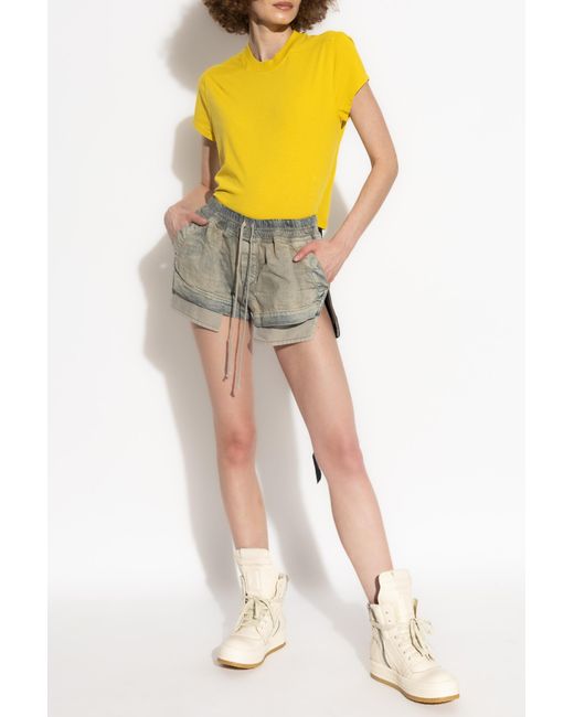 Rick Owens Women's Yellow T-Shirt 'Small Level T'