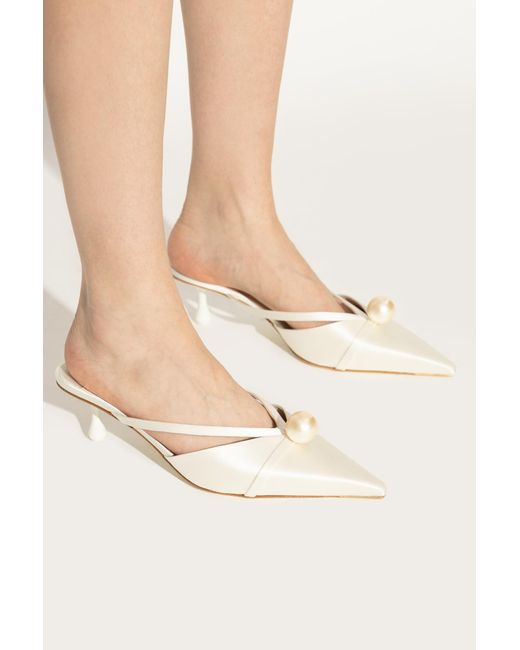 Jimmy Choo Natural Heeled Mules 'Sana'