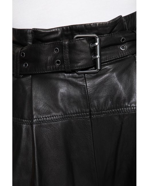 AllSaints Black ‘Harlyn’ Leather Trousers