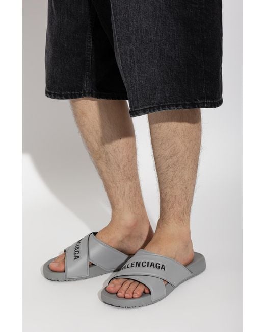 Balenciaga White 'Sporty Pool Slides' Slides for men