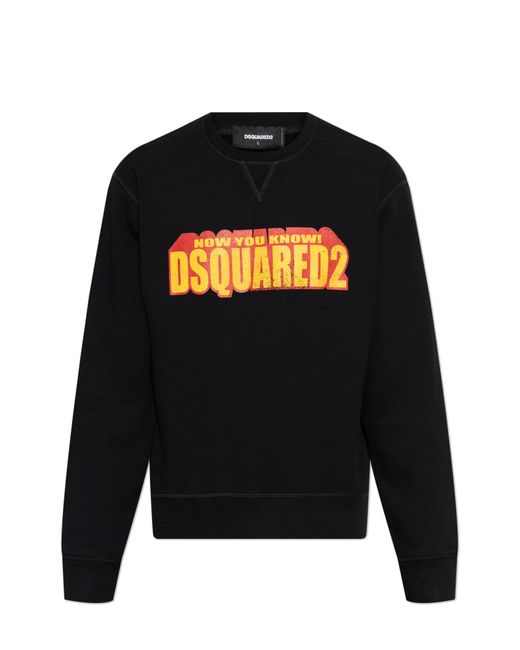 DSquared² Black Sweatshirt With Print for men