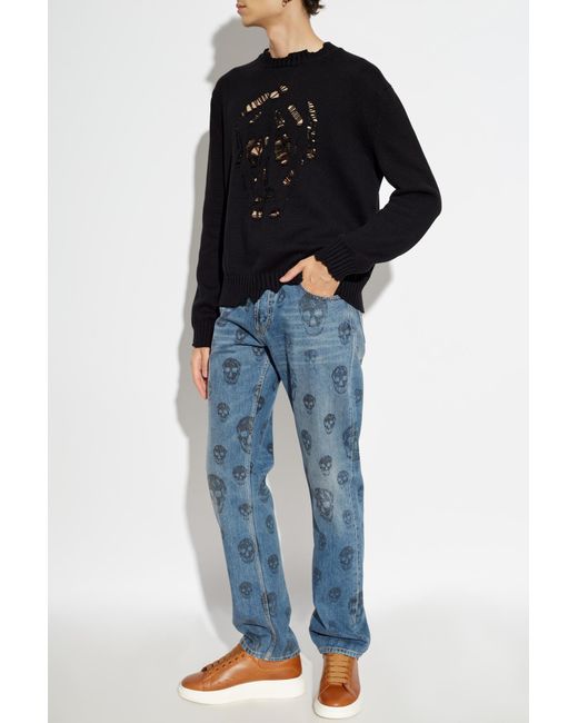 McQueen Black Sweater With Logo for men