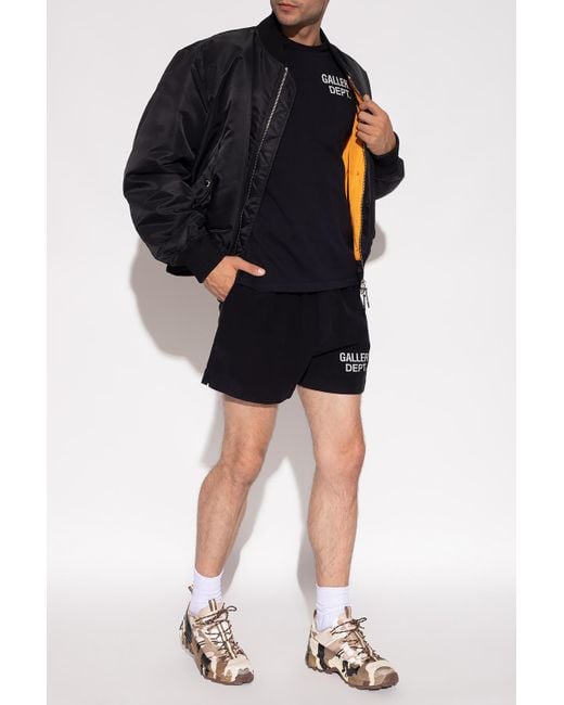 GALLERY DEPT. Black Shorts With Logo for men