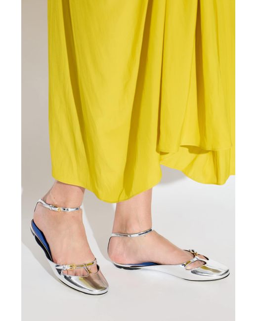 Lanvin White Mary Jane Ballet Flats