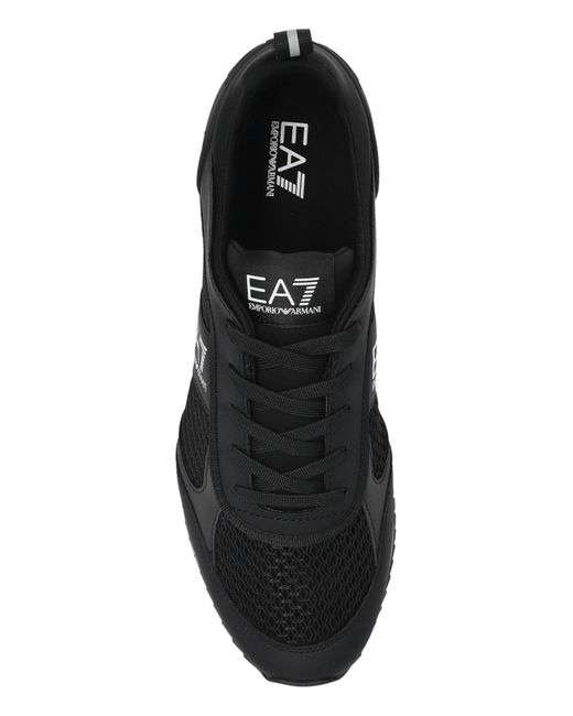 EA7 Black Sports Shoes With Logo for men