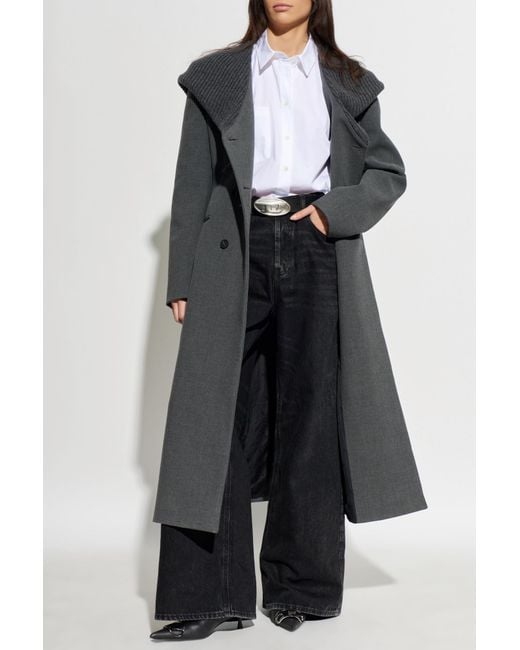 DIESEL Black Double-Breasted Coat "G-Olden-Long"