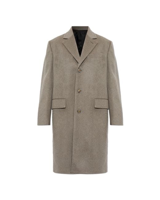 Versace Gray Cashmere Coat for men