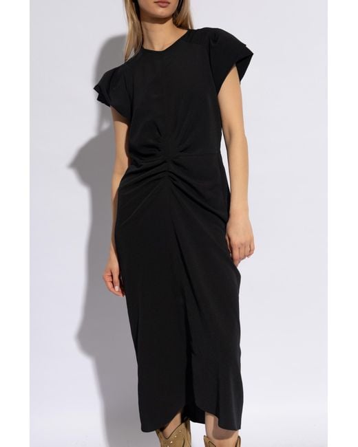 Isabel Marant Black Short-Sleeved Dress 'Terena'