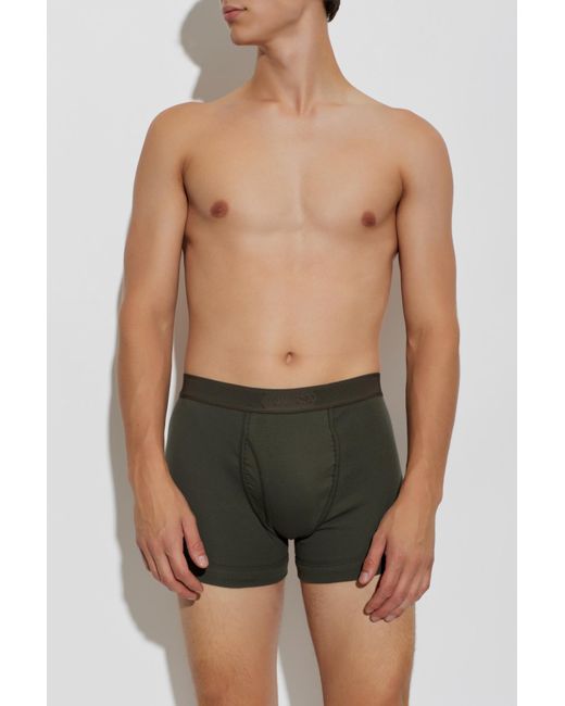 Tom Ford Green Cotton Boxers With Logo for men
