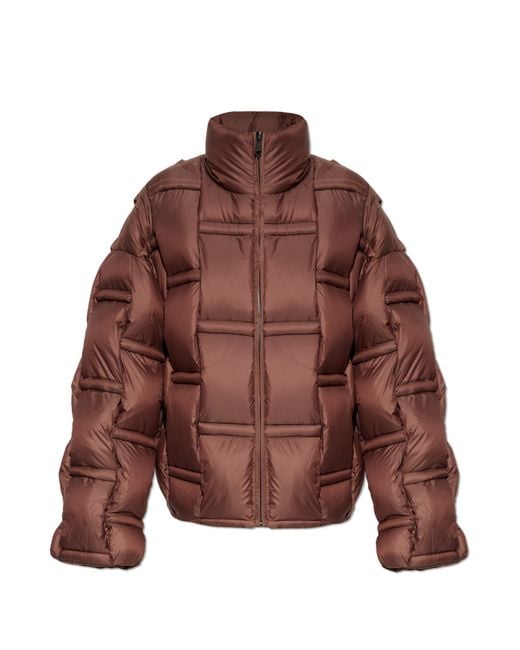RAXXY Brown Down Jacket With Stand-Up Collar
