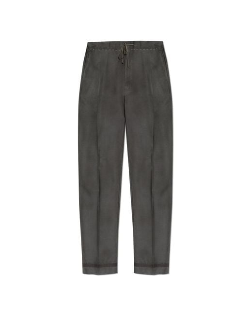 Maison Margiela Gray Creased Trousers With Vintage Effect for men