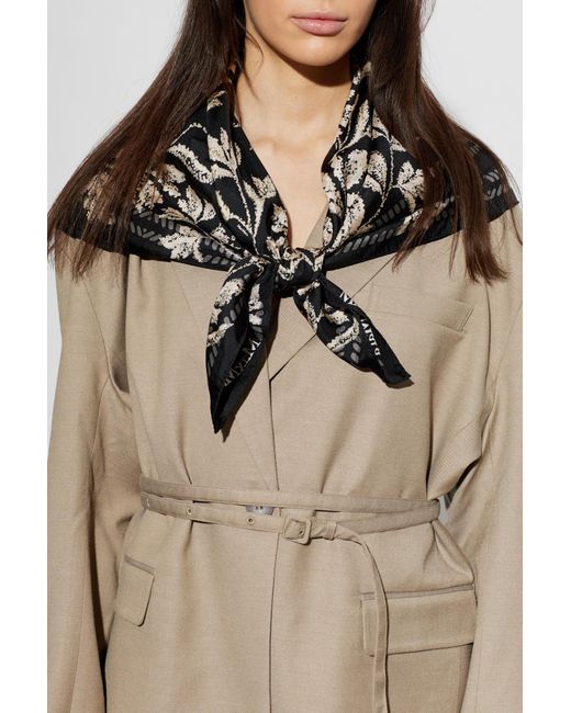 Max Mara Black Silk Scarf