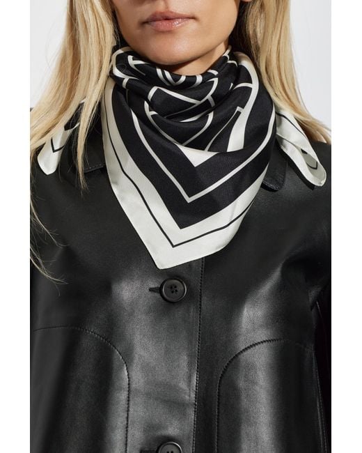 Anine Bing Black Silk Scarf "York"