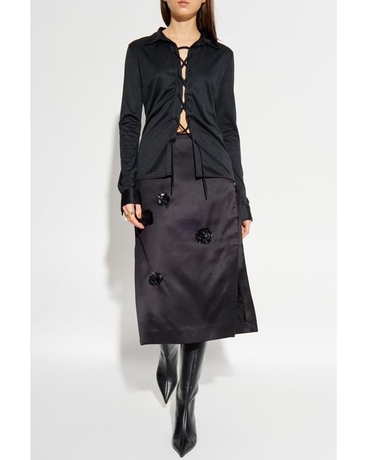 Casablanca Black Skirt With Appliqués