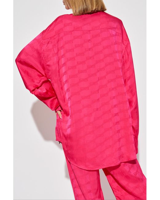 Balenciaga Pink Loose-Fit Shirt With Monogram