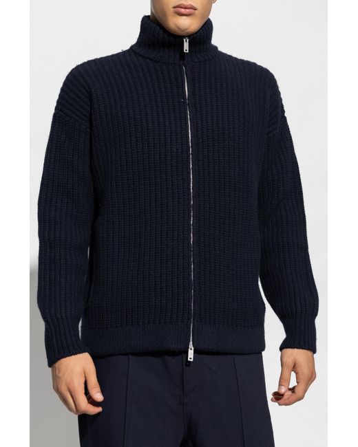 BOSS - Padded woven jacket with knitted stand collar