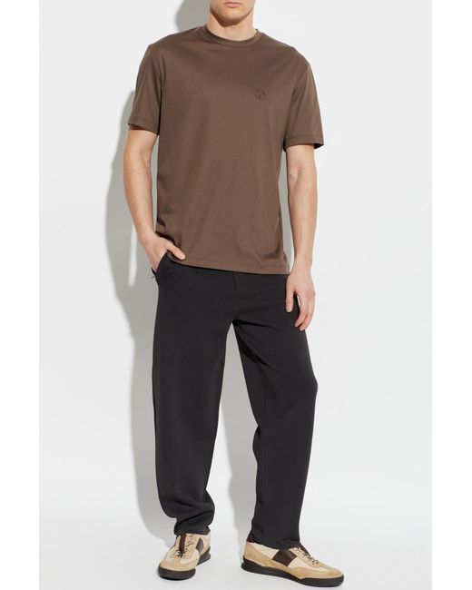 Emporio Armani Black Loose-Fit Trousers for men