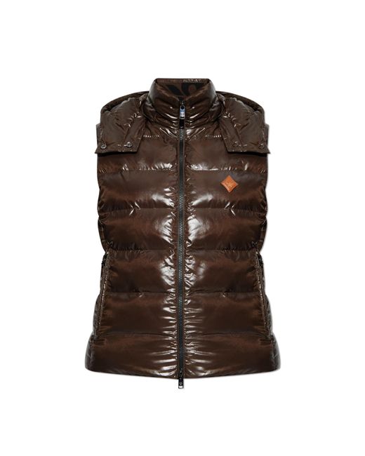 MCM Brown Insulated Vest With Detachable Hood