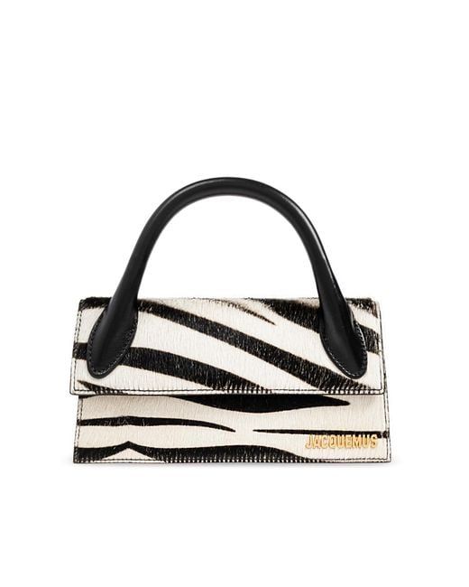 Jacquemus White Zebra-Print Faux Leather Shoulder Bag