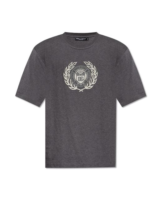 Dolce & Gabbana Printed T-Shirt in Grey for Men | Lyst UK