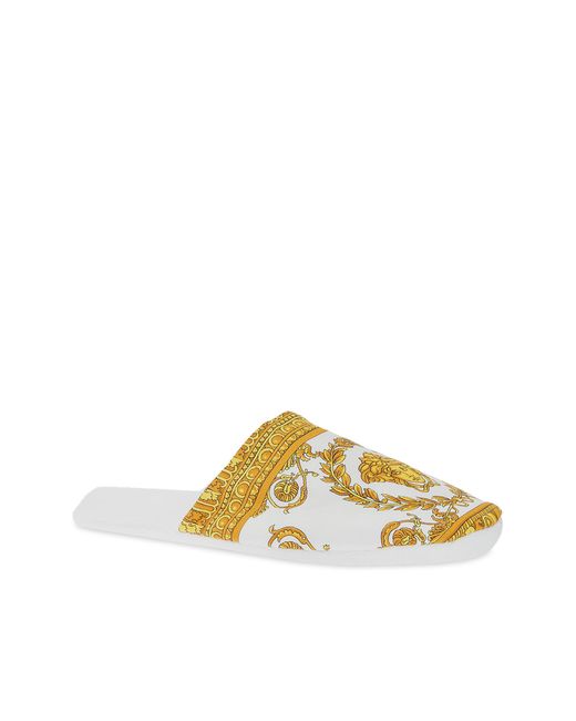 Versace Metallic Baroque Print Slides for men