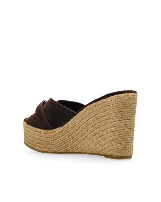 Jimmy Choo Brown Wedge Sandals "Leda"