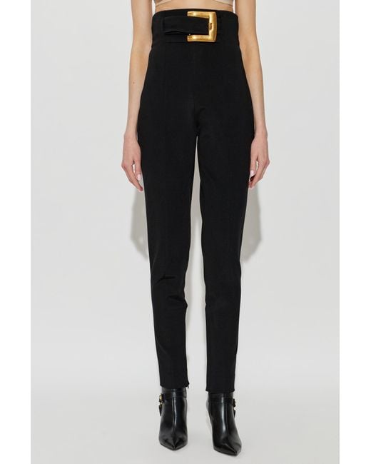 Balmain Black Trousers With A Decorative Belt