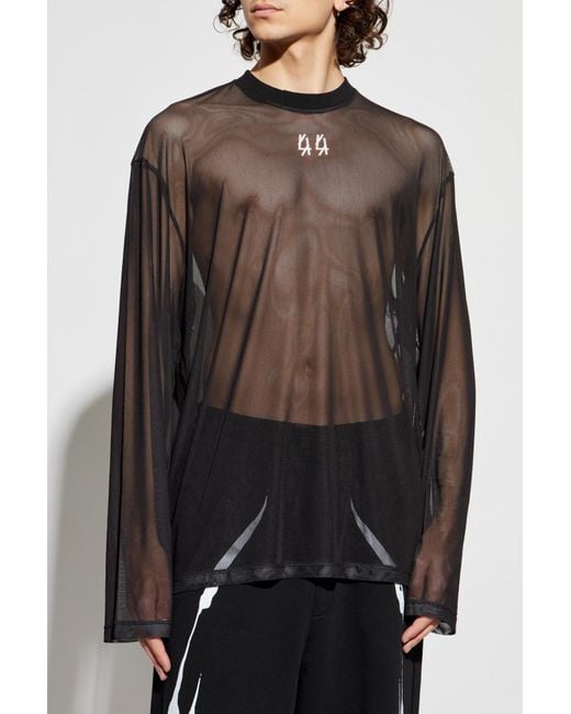 44 Label Group Black T-shirt With Logo, for men