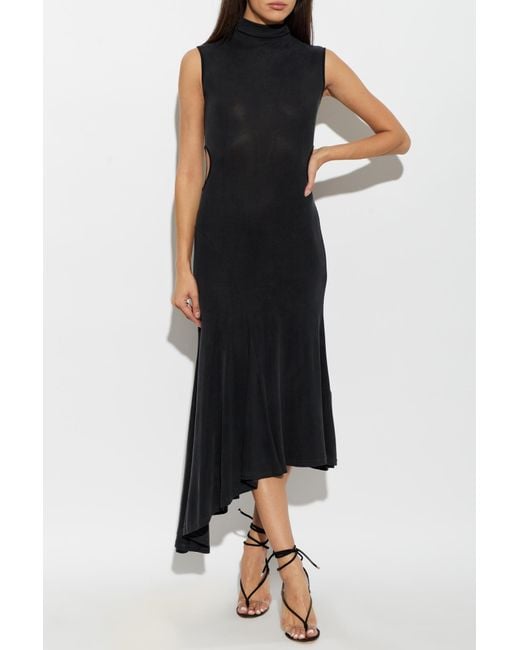 Off-White c/o Virgil Abloh Black Asymmetrical Dress With Turtleneck