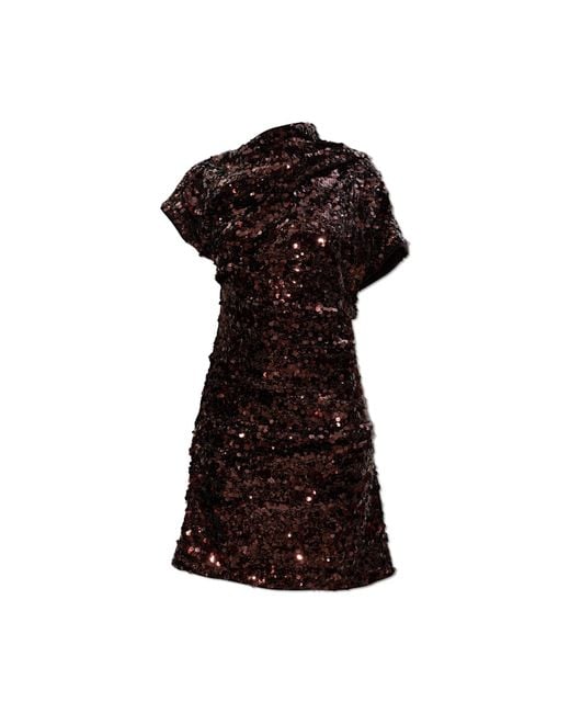 Ganni Black Sequin Dress