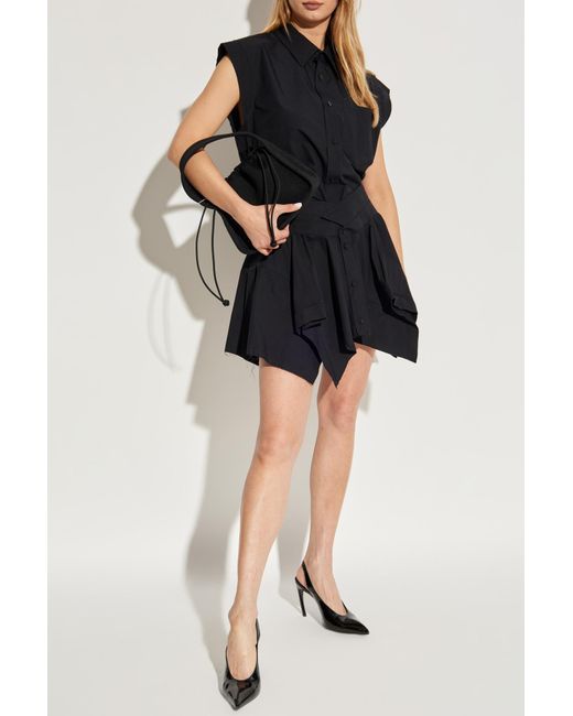 T By Alexander Wang Black Dress With Asymmetrical Hem