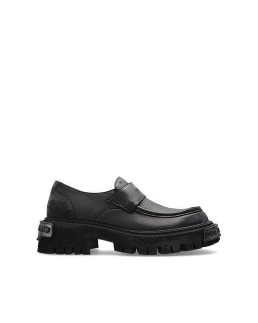 Balenciaga Black Shoes Tractor Type Loafers for men