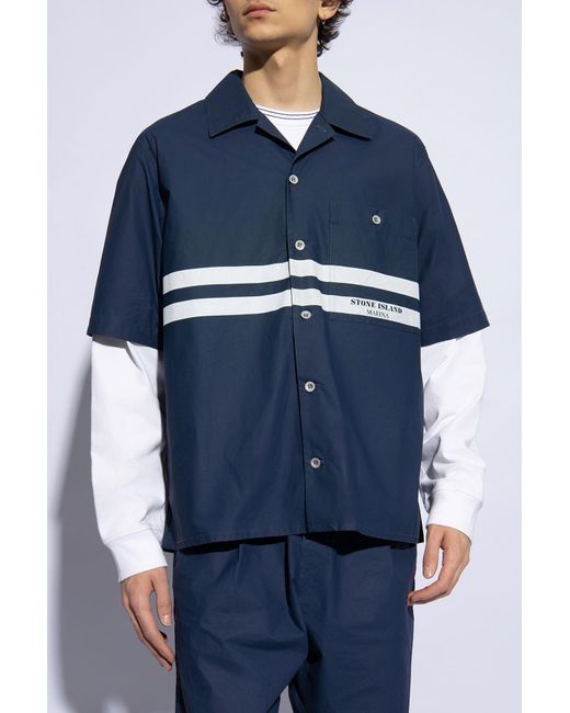 Stone Island Blue Shirt From The 'Marina' Collection for men