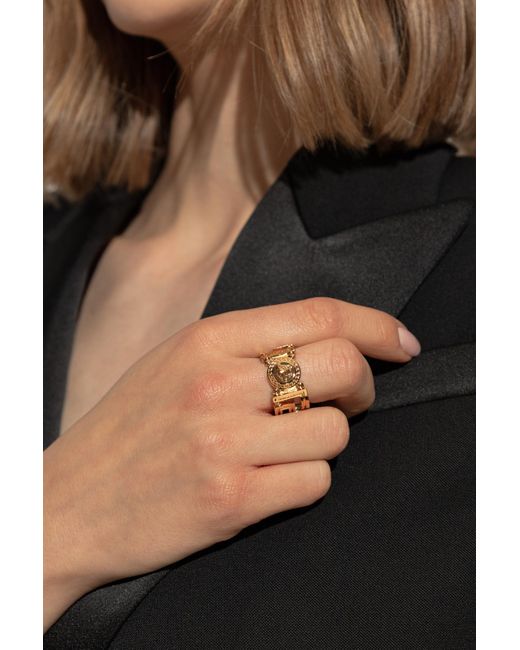 Versace Orange Ring With Greek Pattern