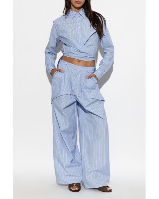 Loewe Blue Striped Pattern Trousers