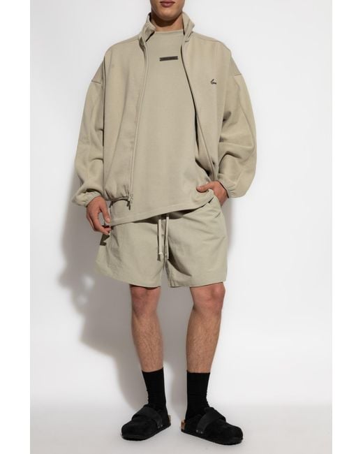 Fear Of God White Cotton Shorts With Logo Patch for men