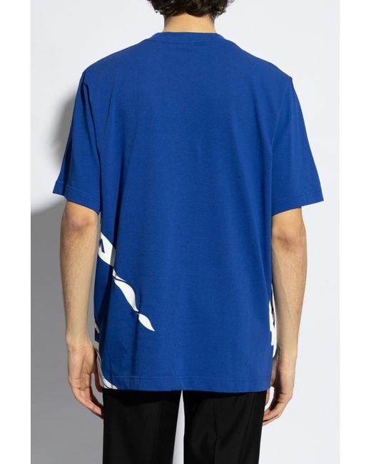 Burberry Blue Printed T-shirt, for men