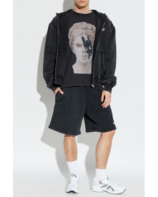 M I S B H V Black Zip-Up Hoodie for men
