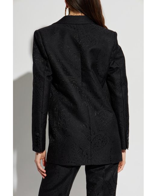 Etro Black Double-Breasted Blazer
