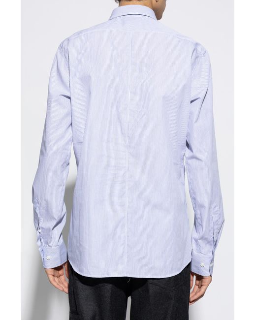 Dries Van Noten Blue Shirt With Stripe Pattern for men