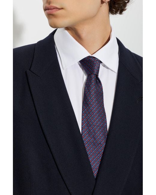 Ferragamo Blue Silk Tie for men