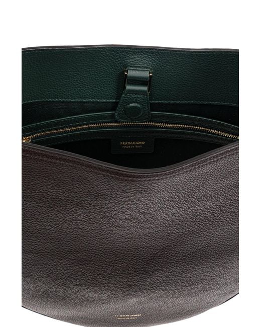 Ferragamo Brown Shoulder Bag "North-South Hobo Medium"