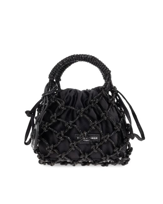 Kurt Geiger Black Handbag Macrame Small