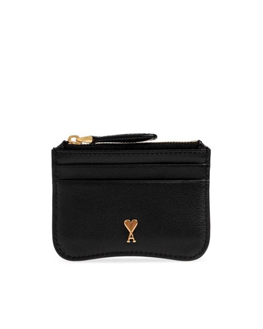 AMI Black Leather Card Holder