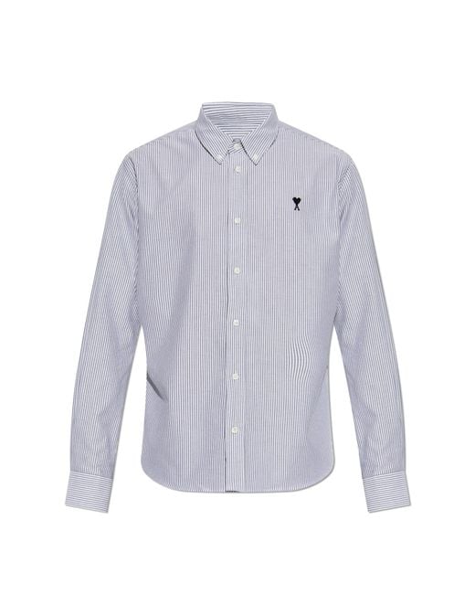 AMI Blue Shirt With Logo for men