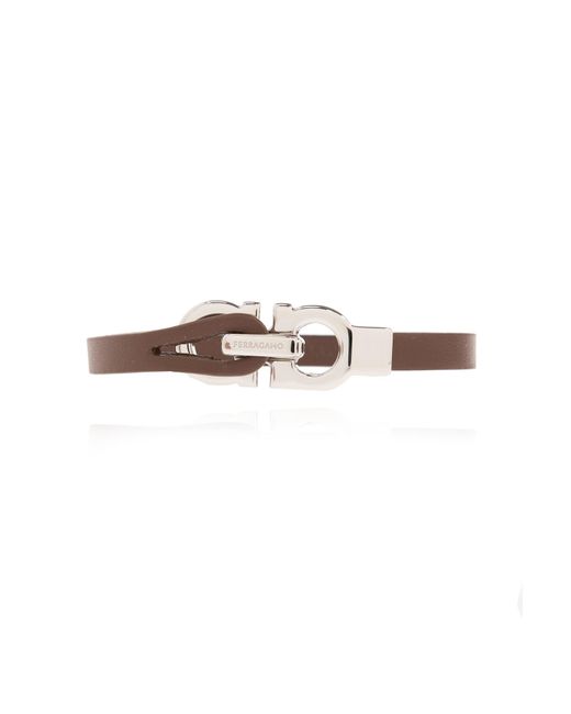 Ferragamo Brown Gancini Bracelet (20Cm) for men