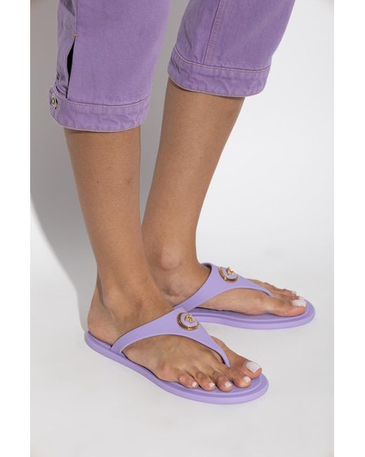 Versace Purple Rubber Flip-Flops
