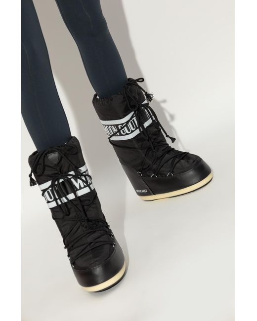Moon Boot Black Snow Boots Icon Nylon